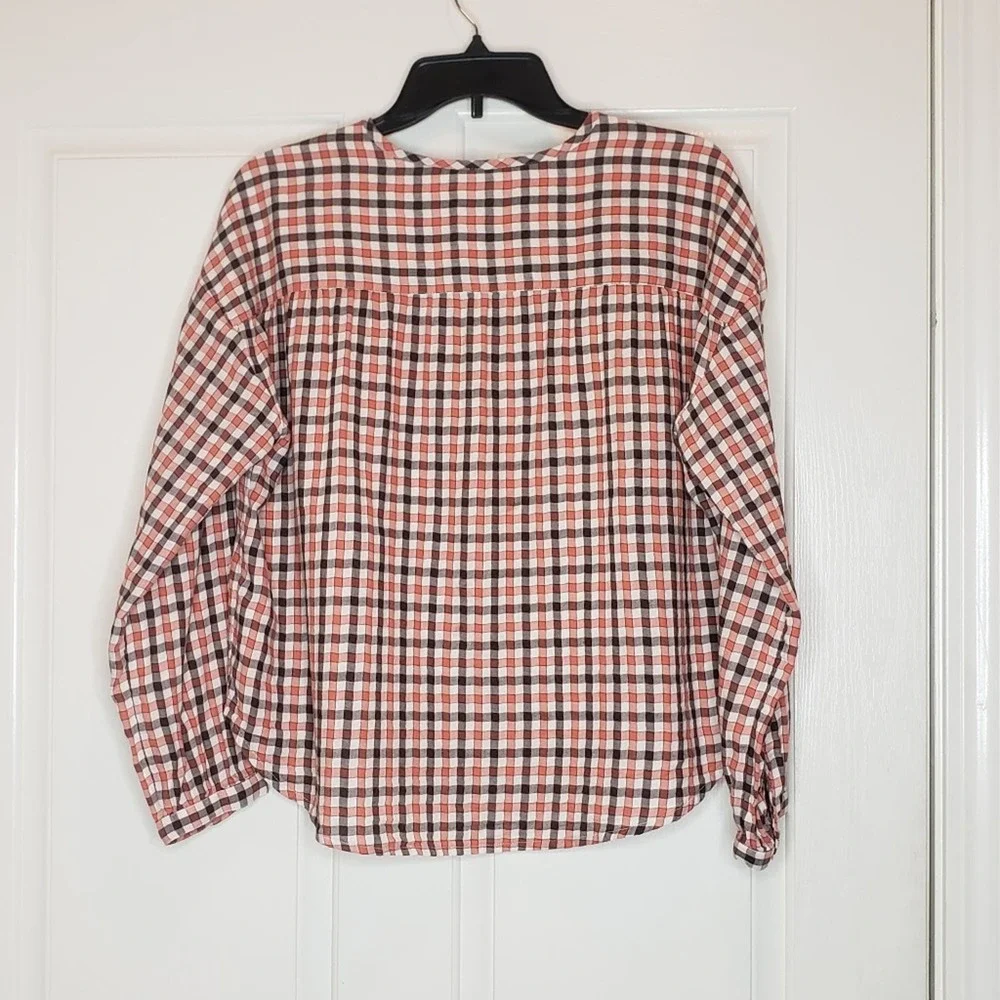 Madewell Meadow Shirt in Check, orange and brown, small - Picture 3 of 8